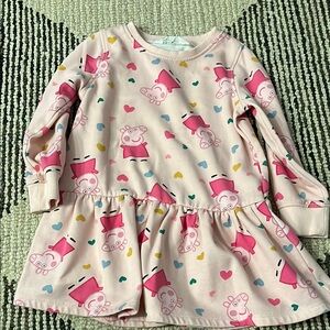 Pink Peppa Pig Dress with Heart Print